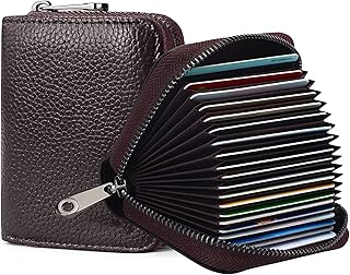 Card cases, real leather credit card portfolio with 20 RFID credit cards for women and men, zipper portfolio in accordion, brown.. DIAYTAR NIGERIA brings affordable shopping to your fingertips with reliable delivery in less than 8 days.