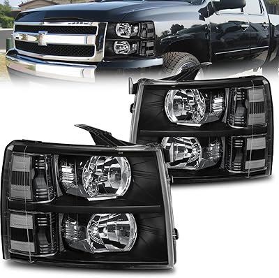 Mostplus headlight set compatible with Chevrolet Silverado 1500 2500 3500 2007-2013 with black cover/Transparent lens/transparent reflector.. Your comprehensive marketplace awaits at DIAYTAR NIGERIA with affordable prices and reliable delivery times.