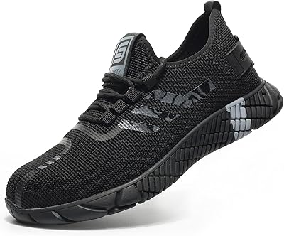 Safety shoes for men and women, sneakers with non-slip steel tip, breathable, light, comfortable, anti-perforation, for factory work, black protective sneakers.. DIAYTAR NIGERIA makes every shopping desire a reality with affordable prices and delivery in 5-8 days.