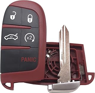 Case of clever remote control key to 5 buttons for Jeep Grand Cherokee Dodge Challenger Dart Dart Durango Journey Chrysler 300, Cask of replacement car without key (red).. Forget the long lines — DIAYTAR Nigeria is always open for shopping.