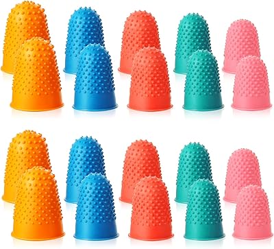 20 pieces of rubber finger pads, handles to count money, assemble, write, sorting task, hot glue and sports games, reusable thick protector, matching sizes, blue, orange, green, red, pink.. Your new favorite way to shop online — DIAYTAR Nigeria.