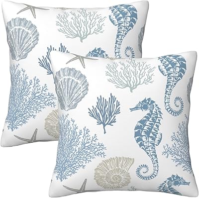 Set of coastal pillowcases 18 "x 2 rooms summer ocean.. DIAYTAR NIGERIA: Connecting Nigerians with affordable products through our expansive e-commerce platform.