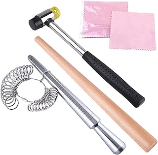 Kyoka metal rings gauge tool, ring size set, rubber hammer, wooden ring spindle adjustment stick with 2 pieces of polishing rag... Experience the power of choice with DIAYTAR NIGERIA's extensive catalog and reliable delivery service.