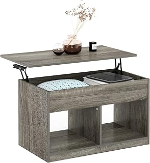 Frono Jensen hanging coffee table for living room with hidden storage, Gray French oak.. DIAYTAR NIGERIA transforms online shopping with competitive prices and dependable nationwide delivery.