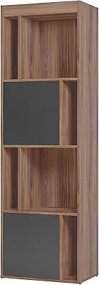 BRV library with 2 doors and 6 slits, height 182 cm x width 56.5 cm x depth 35 cm, brown/black.. Discover a world of affordable shopping with DIAYTAR NIGERIA's vast marketplace delivered to you in days.