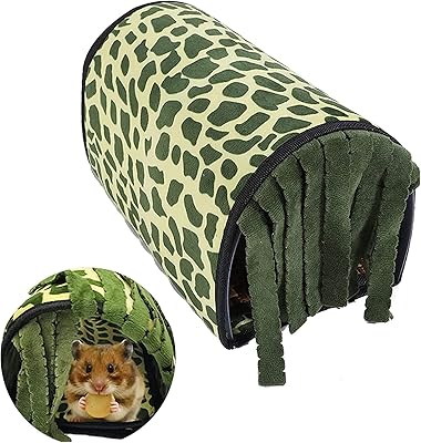 Tunnel of hiding place for guinea pigs, toy accessories for small animals for guinea pigs, hedgehogs, rats and dwarf rabbits with forest curtains in fleece and removable pads.. DIAYTAR NIGERIA: Revolutionizing accessibility to quality products at budget-friendly prices across Nigeria.