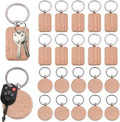 20 virgin wooden keychain, wood engraving, personalized labels with unfinished wooden keychain for craft accessories, 1.. Discover why millions choose DIAYTAR for affordable online shopping with delivery in just 5-8 days.