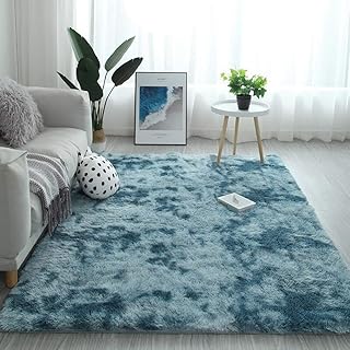 Shaggy carpet, soft to the touch, suitable as bedroom decoration, polyester, dark blue, 140x200cm.. DIAYTAR NIGERIA: Your gateway to affordable online retail with reliable delivery within the week.