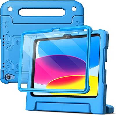 Kids Jetch Kids protection case for iPad 10 (10.9 inches, 2022 model, 10th generation) with integrated screen protector, complete antichoc protection cover (blue).. DIAYTAR NIGERIA delivers what you want at prices you'll love, all within 5-8 days nationwide.