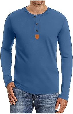 Zolula Fall Sweater Men Basic Tops T-shirts T-shirt with long lank SLIM Fit Design Bouton T-shirt for men (Color: Hortel, Size: Large).. DIAYTAR NIGERIA: Where shopping is easy, prices are low, and delivery is just days away.