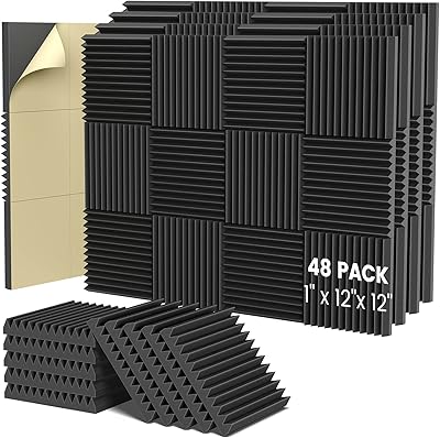 Hammerley acoustic foam panels, 1 "x 12" x 12 "Self-adhesive acoustic foam panels with quick recovery, absorbent pyramidal foam cushion for playroom and home studio (48 rooms).. Discover endless possibilities with DIAYTAR NIGERIA's extensive product range and affordable shipping.