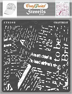 Stencils in handcrafted fabric to paint on wood, canvas, paper, canvas, floors, walls and tiles - Journal printing - 6 x 6 inches - reusable art and craft stencils - newspaper printing stencils.. Make shopping fun and stress-free with DIAYTAR Nigeria.