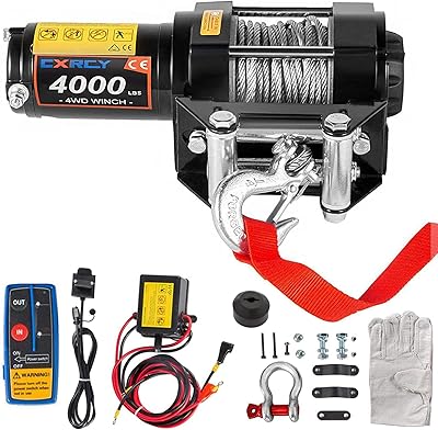 CXRCY 12 V 4,000 lb 3 16 "electric winch kit (47.. Experience the DIAYTAR difference with our vast product selection and delivery within 5-8 days.