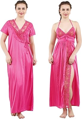 Long and maximum night set in united satin with dress for women - two -room night set - one size, one size.. No stress, just speed — DIAYTAR Nigeria ships in days.