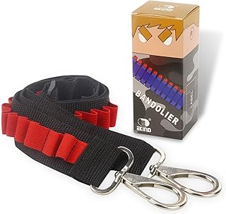 AIKIND GUN TOY BULLET StRP BANDOLIER BANDOLIER SET Storage support for ammunition compatible with the blasters nerve elite (tactical shoulder strap at 2 points - red).. Enjoy the simplicity of shopping with DIAYTAR NIGERIA, offering vast choices delivered in just 5-8 days.