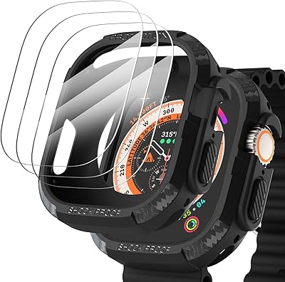 Complete, durable, shock resistant protective cover, for Apple Watch Ultra Iwatch Ultra 49 mm (black).. DIAYTAR NIGERIA puts thousands of products at your fingertips with affordable prices and delivery within a week.