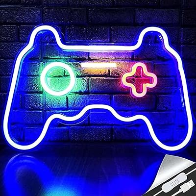 Kfifi Gaming Icon Design Lamp with neon Signing to hang on the wall, atmosphere night light for KTV bar games room, Christmas gift decorations (style 2).. Nigeria's favorite online shopping platform, DIAYTAR offers unbeatable prices and delivery within a week.