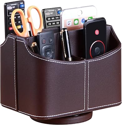 PU rotary leather remote control support at 360 degrees storage box for controllers.. Your new favorite way to shop online — DIAYTAR Nigeria.