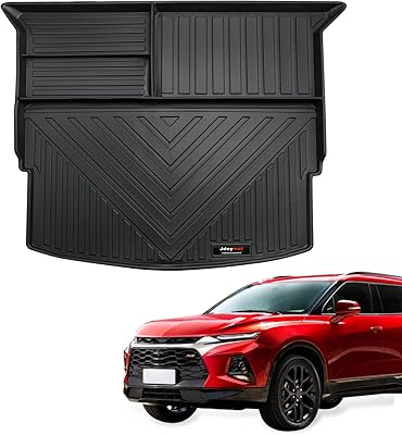 Set of floor mats and personalized jedimat chest lining with 2 black rows, compatible with Chevrolet Blazer 2019 2020 2021 2022 2023 for all weather conditions (trunk lining).. Your complete shopping solution, DIAYTAR NIGERIA offers extensive choice with competitive prices and delivery.