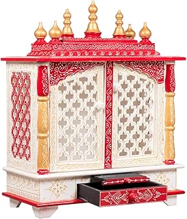 Kamdino Art & Craft Religious Temple in Red Wooden Standard Temple.. DIAYTAR NIGERIA delivers affordability and convenience to your doorstep within 8 days of purchase.