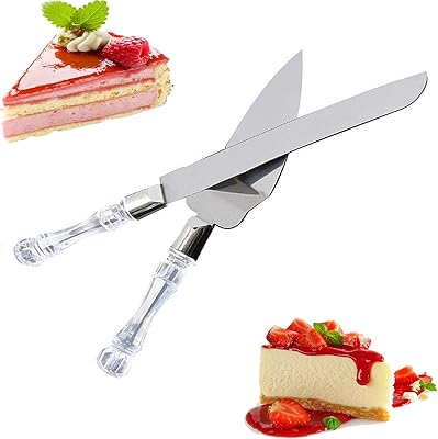 Set of cake service knives - cake and stainless steel pie stove (lot of 2) - Cup of cake for birthday, engagement, Christmas, unique gift.. DIAYTAR NIGERIA delivers what you want at prices you'll love, all within 5-8 days nationwide.