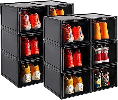 Sports shoe storage box Sports shoe box High quality storage organizer - black (set of 6).. Discover a world of choices with DIAYTAR NIGERIA's extensive marketplace and prompt shipping service.