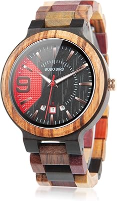 Bobo Bird Wooden Wooden Colorful Wood For Men, display of the analog date, handmade with men's gift box.. Shop without boundaries at DIAYTAR NIGERIA, offering affordable products with convenient delivery times.