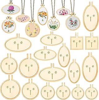 Zucon mini embroidery hoops, small circular embroidery circle, square wooden oval square embroidery for the manufacture of jewelry, necklaces, cross stitch (18 sets).. Quick delivery. Quality products. Great deals. That’s DIAYTAR Nigeria.