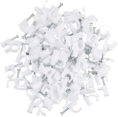 Roiling Lot of 100 cable clamps, 10 mm cable clamp-carbon steel screws, wall holder, wall support, for coaxial ethernet cable.. Discover a world of choices with DIAYTAR NIGERIA's extensive marketplace and prompt shipping service.