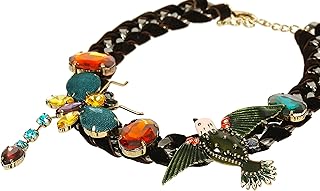 Wrap Moonstone Women's Women's Woman Channel Collar, Dragonfly and bells inlaid with crystals for women, dark brown metal, fabric.. Nigeria's most diverse e-commerce platform delivers quality and affordability to your doorstep in 5-8 days.