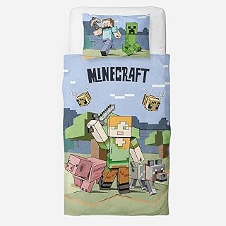 Minecraft single bed set by Adventure Design | Reversible bed sheet with matching pillowcase | Polyester cotton.. Your digital shopping ally, DIAYTAR NIGERIA offers extensive selection with budget-friendly delivery.
