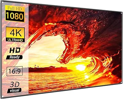 120 inch display screen with frame 16: 9 HD 4K Foldable and anti-wrinkle film projector.. Your shopping dreams realized through DIAYTAR NIGERIA's affordable platform with reliable delivery times.