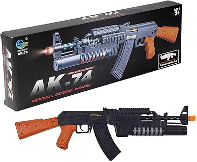 Jack Royale AK 74 Long Pub G Musical toy for children with light and its armed style machine gun with vibration (23.34 cm).. Discover the perfect balance of selection and value with DIAYTAR NIGERIA's nationwide delivery service.