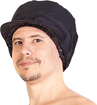 Hersum Street Style For Men's Shower Cap - Reusable black raised shower hat.. DIAYTAR NIGERIA: Your trusted e-commerce partner with extensive product choices and affordable delivery.