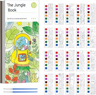 Pocket watercolor paint book with brushes, magic watercolor coloring books for children, pocket watercolor book, travel watercolor set (Jungle Adventure).. Navigate through thousands of products at pocket-friendly prices with DIAYTAR NIGERIA's easy-to-use platform.