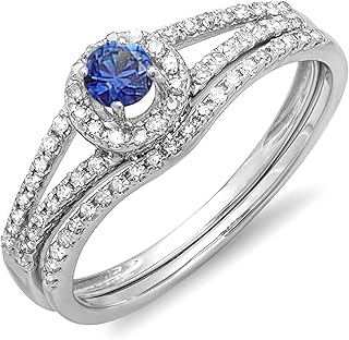 Married Halo Engagement Ring with Round Blue Sapphire 14 Carats and Diamonds.. DIAYTAR NIGERIA: Bridging the gap between consumers and quality products with affordable nationwide shipping.