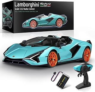 Maybeli Lamborghini car remote controlled on scale 1:12, Lambo toy car under official license 7.4 V 900 mAh speed of 12 km/h with LED light 2.4 GHz for adults Girls Birthday Gifts - Blue.. Experience the future of online shopping with DIAYTAR NIGERIA's extensive product range and competitive pricing.