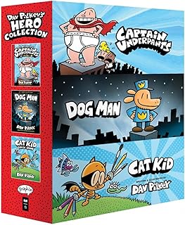 Collection hero de dav pilkey (captain underpants #1, dog man #1, cat kid comic club #1).. Experience budget-friendly shopping at DIAYTAR NIGERIA, Nigeria's premier online marketplace with quick delivery.
