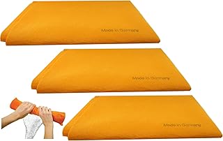 3 original German shami towels, super absorbent, large format 20 x 27 inches for the house, the kitchen, the bathroom, the car, stains and animals (orange).. Join thousands of satisfied shoppers on DIAYTAR Nigeria.