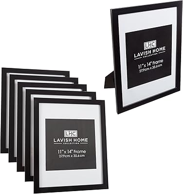 Set of LAVISH Home 82-FR1148B photo frames, 6 pieces, 11 "x 14", black, 6 pieces.. DIAYTAR NIGERIA brings affordable shopping to every Nigerian home with delivery in just 5-8 days.