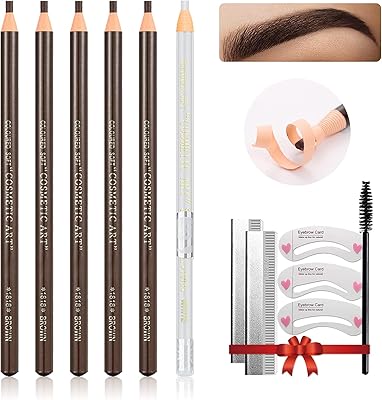 Waterproofed eyebrow pencil kit Lessia Microblading eyebrow pencil kit for White eyebrow pencil pencil makeup tool (5 + 1 dark brown).. Experience shopping freedom with DIAYTAR NIGERIA's comprehensive marketplace delivered within 8 days.