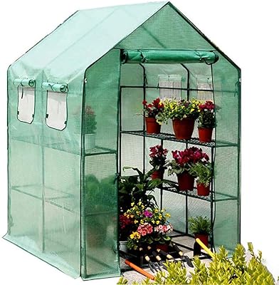 Commercial greenhouse without an appointment, 8 shelves, portable green garden with PE cover and zipped openings, green.. DIAYTAR NIGERIA connects desire with fulfillment through our affordable e-commerce platform.