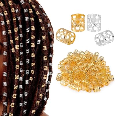 Dreadlocks pearls with braided pearls, 200 golden braided hair clips, metal bracelets for jewelry decoration and accessories.. DIAYTAR NIGERIA brings the market to your screen with thousands of affordable products delivered to your door.