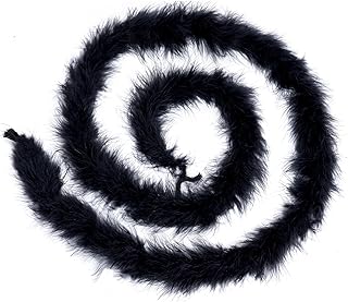 DXHYCC 2 meters of marabout feathers for crafts, wedding, halloween, 20g Christmas tree decoration, black.. With DIAYTAR Nigeria, your wishlist becomes reality, fast.