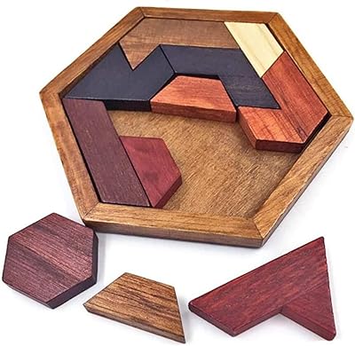 Hexagonal Mother Ana Tangram puzzle, wooden brain challenges for adults and children, laptops with family puzzle, tangram brain games.. Shop the future with DIAYTAR NIGERIA - thousands of products, unbeatable prices, delivery within a week.