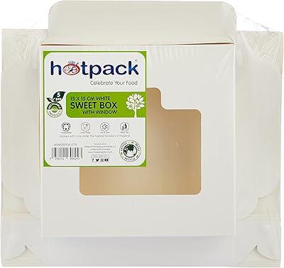 Hot Pack Disposable White Box, Gift Box, Festival Packing with window 15x15cm, 5 pieces.. Experience satisfaction guaranteed with DIAYTAR NIGERIA's comprehensive platform and quick delivery.