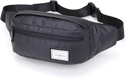 Waterproof and breathable banana bag for water bottle, silver, telephone, double pocket belt - black.. Shop electronics, clothes, and everything in between on DIAYTAR Nigeria.