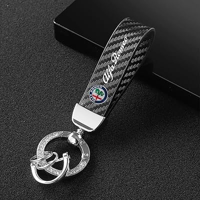 High quality leather car keychain with horseshoe pattern set with diamonds for Alfa Romeo 159 Giulietta Giulia Mito Spider.. DIAYTAR NIGERIA: Nigeria's answer to affordable online shopping with reliable 5-8 day delivery guarantee.