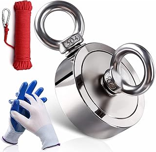 Magnet in neodymium with eye and rope hole, powerful fishing magnet with nickel plating, for rescue, river fishing or lake, kitchen, garage, factory (diameter 75 mm/3 '', traction force 180 kg/397 lb).. Shopping made simple with DIAYTAR NIGERIA's vast selection and budget-friendly nationwide delivery.