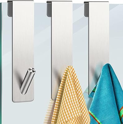 Hooks for bathroom towels with glass door, stainless steel towel carrier, hooks for bathroom towels without frame, Glass door shower decoration, 3 rooms 5.1 inches (silver).. DIAYTAR NIGERIA makes online shopping accessible to all with budget-friendly prices and reliable delivery.
